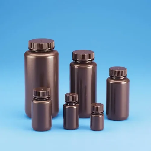 BOTTLE ROUND BOSTON WIDE MOUTH AMBER-HDPE 250ML