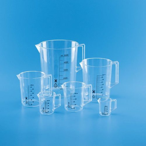 BEAKER WITH HANDLE LOW FORM PMP, 600ML