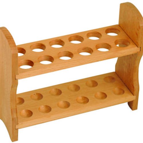 TEST TUBE RACK WOODEN, 2 TIER, 12 X 22MM