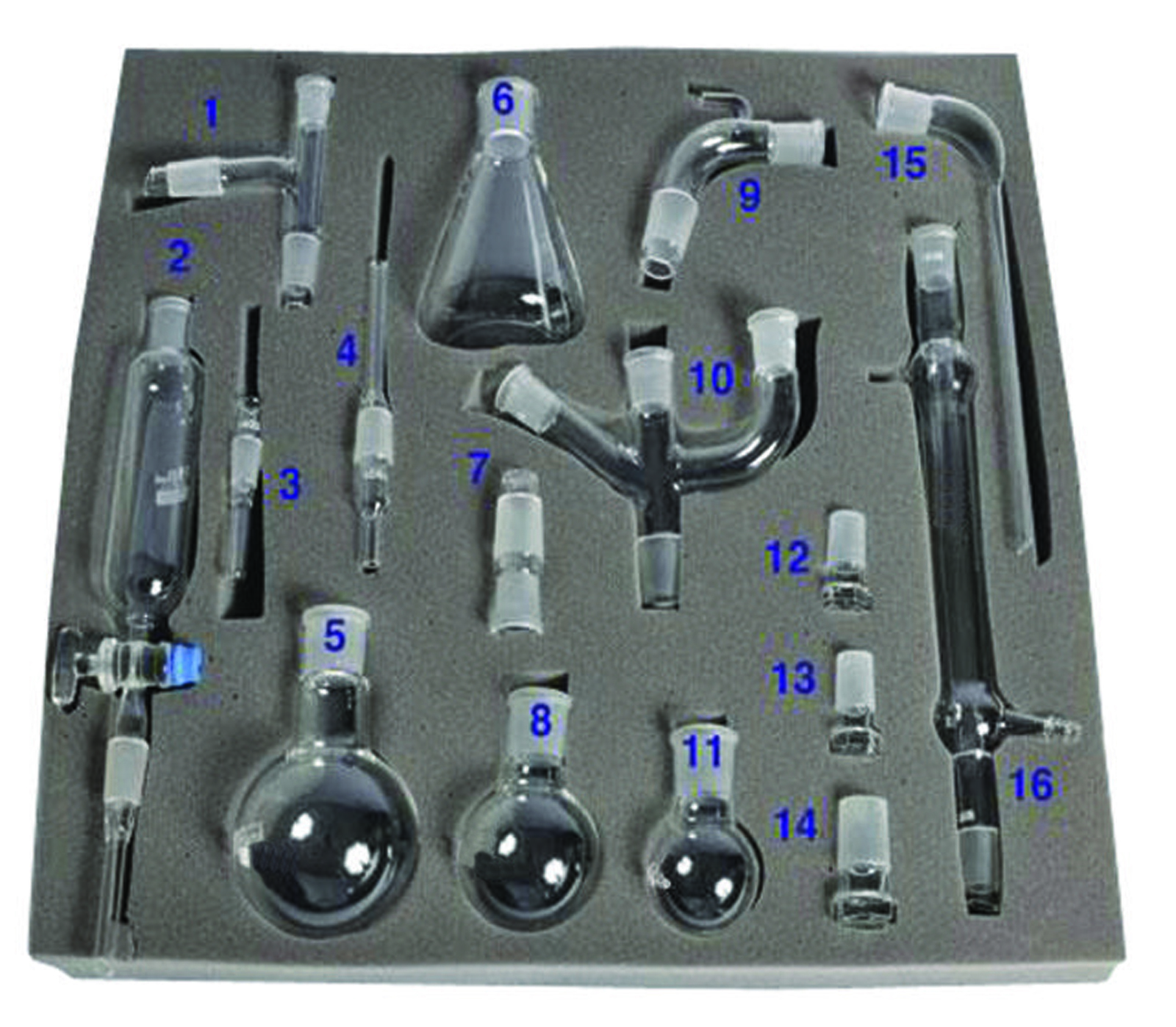 ORGANIC CHEMISTRY GLASSWARE KIT 16PCS