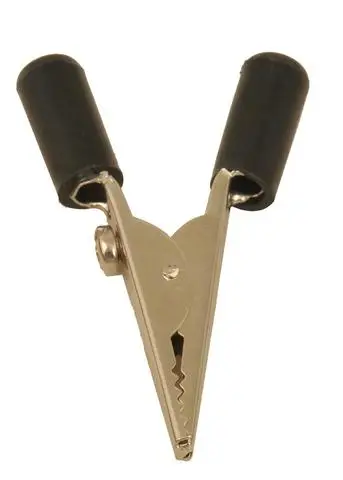 CROCODILE CLIP WITH PLASTIC SLEEVED BLACK PK/10