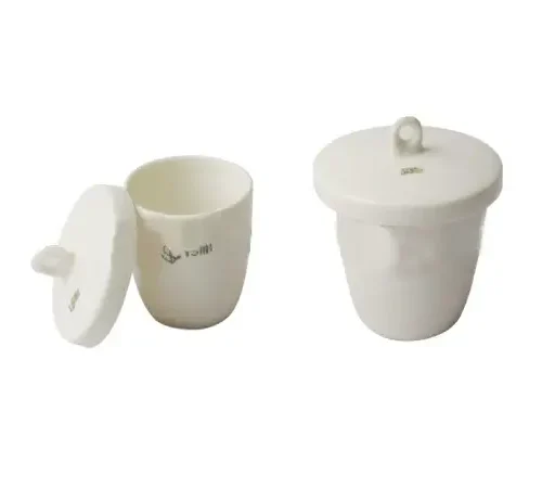 CRUCIBLE PORCELAINE GLAZED HIGH WALL WITH LID 25 ML