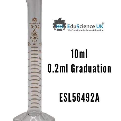 MEASURING CYLINDER, GLASS HEX BASE, CLASS A, 10ML