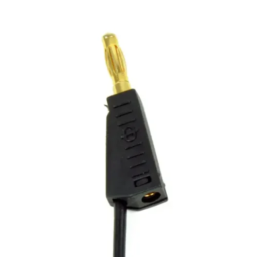 Connecting leads, 25 cm, black, set of 6