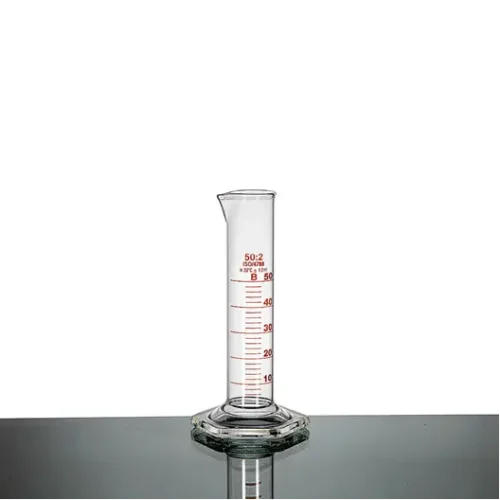MEASURING CYLINDER, HEX BASE, CLASS B, 50ML