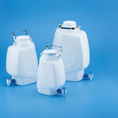 CARBOY RECTANGULAR WITH STOPCOCK-HDPE 10LTR