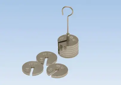 SLOTTED WEIGHT SET OF MASSES AND HANGER, 100GM